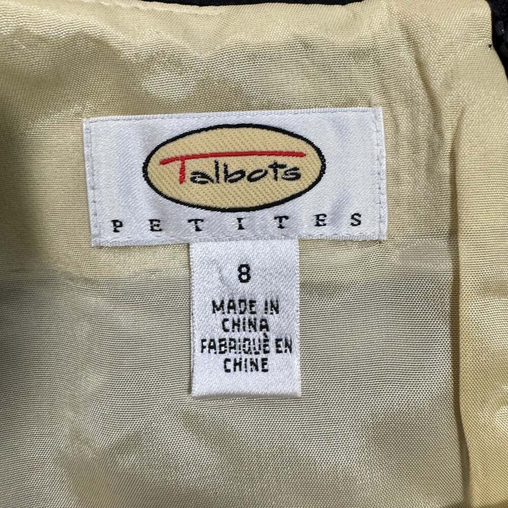 Talbots Petites Black Silk Shantung Square Neck Sheath Dress - Picture 6 of 8